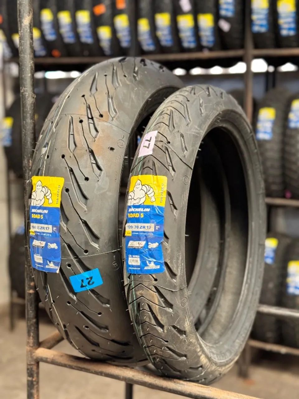 Par de Pneu Michelin Road 5 190/55-17 e 120/70-17 CB1000/Z1000