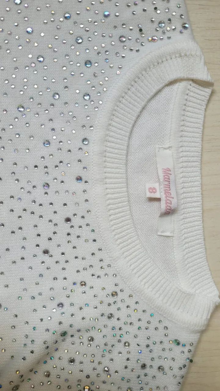 blusa com pedraria tamanho 8 - Foto 4