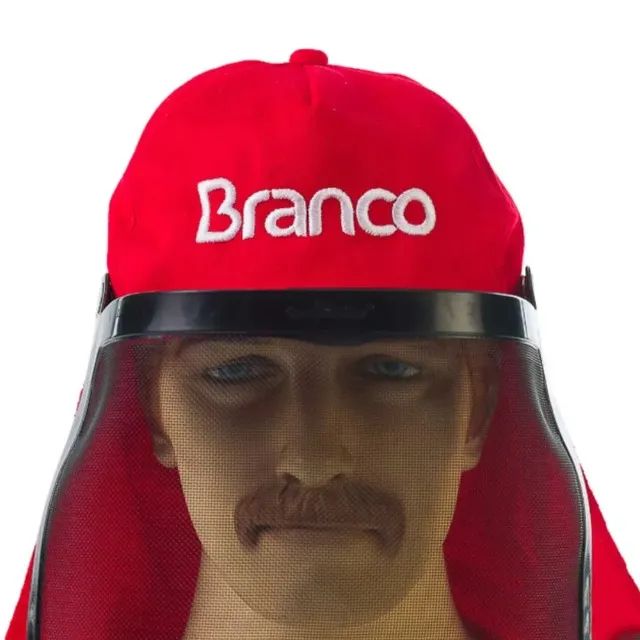 Boné Roçador e Protetor de Nuca Vermelho Branco - Foto 3