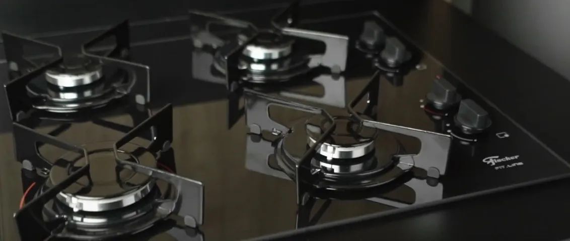 Cooktop a Gás Fischer 4 Bocas Fit Line Mesa Vidro Bivolt Novo - Foto 2