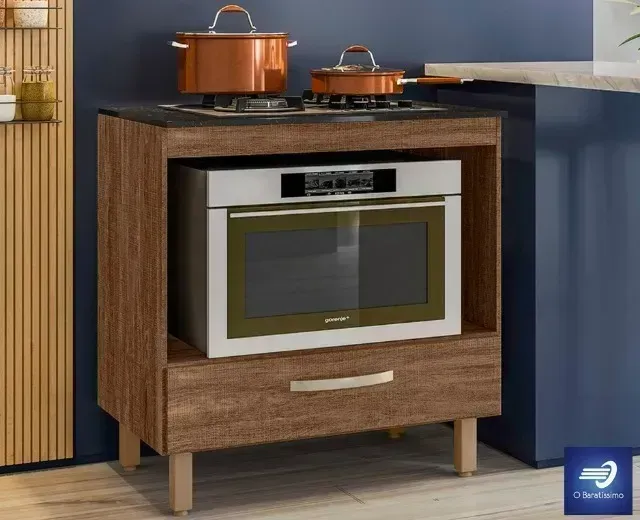 Balcão de Cozinha para Cooktop 4 Bocas com 1 Gaveta