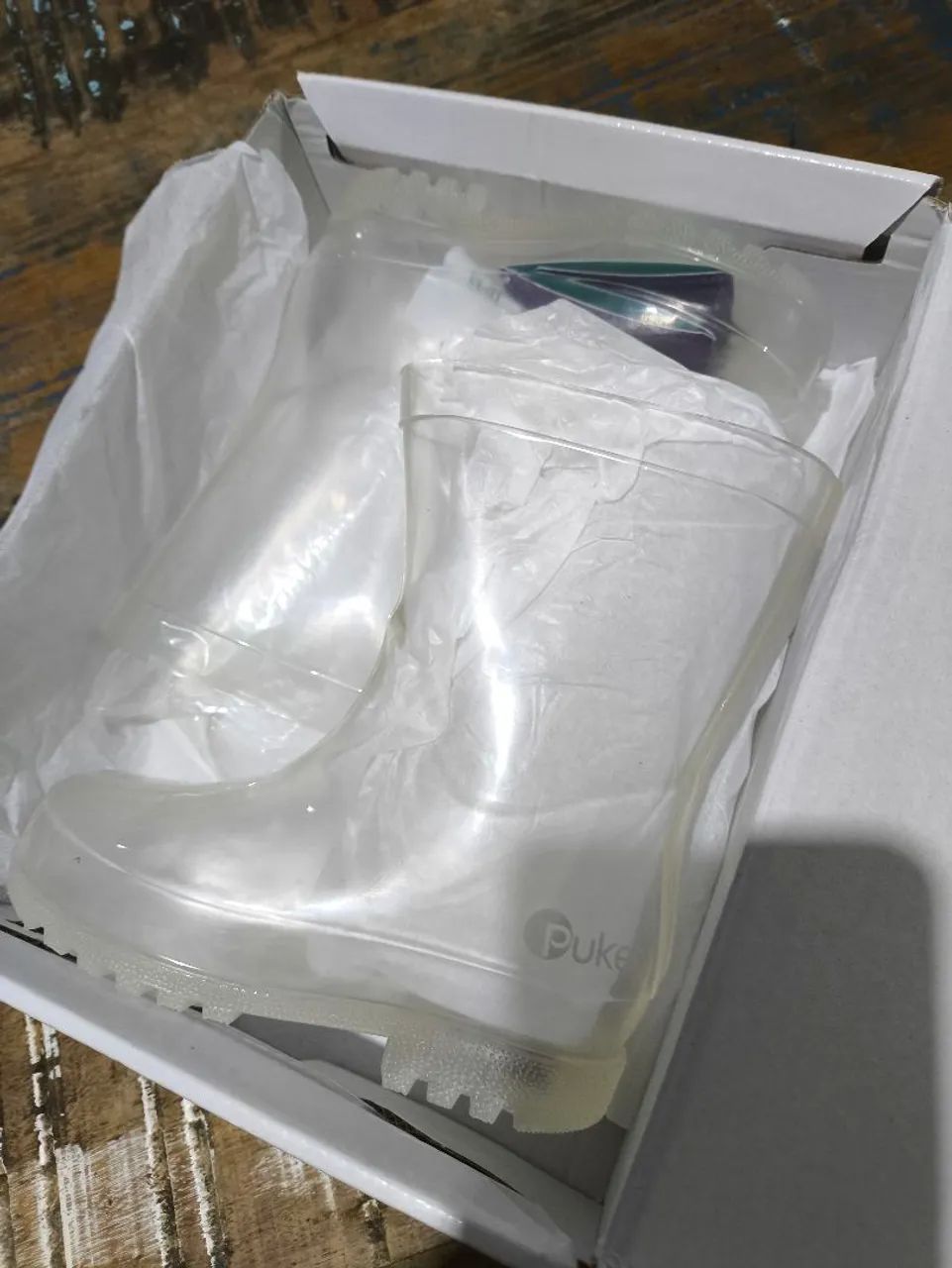 Galocha Transparente Com LED Unissex Kids PUKET - Foto 5