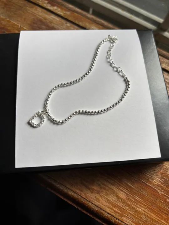 Pulseira em prata 925 inicial letra D