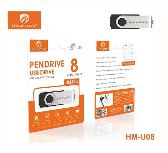 Pendrive H´MASTON 8GB HM-U08 2.0 flash drive usb 3.0 pen drive pode retirar no local Goian