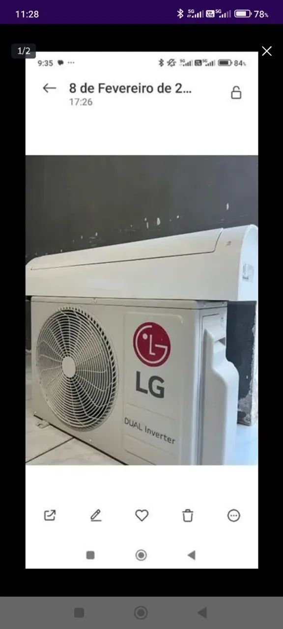 Ar Condicionado LG dual inverter 18 mil 