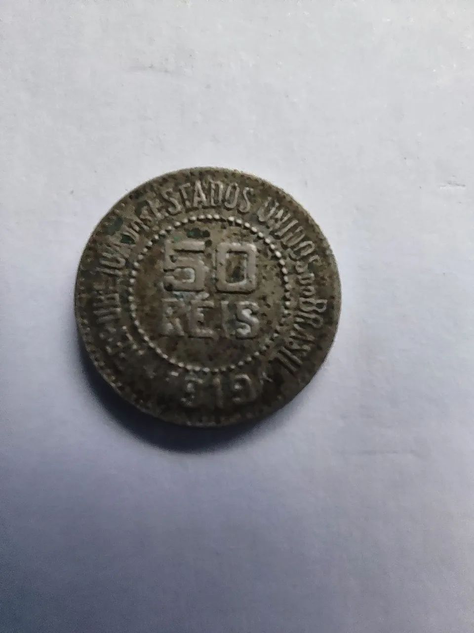MOEDA 50 RÉIS Brasil 1919