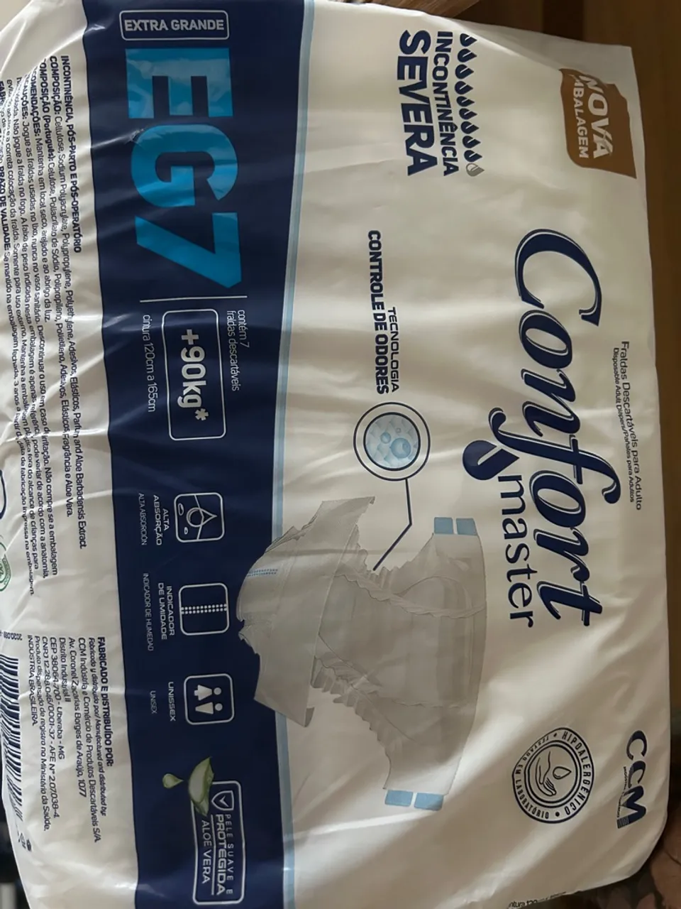 Fraldas Descartáveis para Incontinência Severa Confort Master EG7