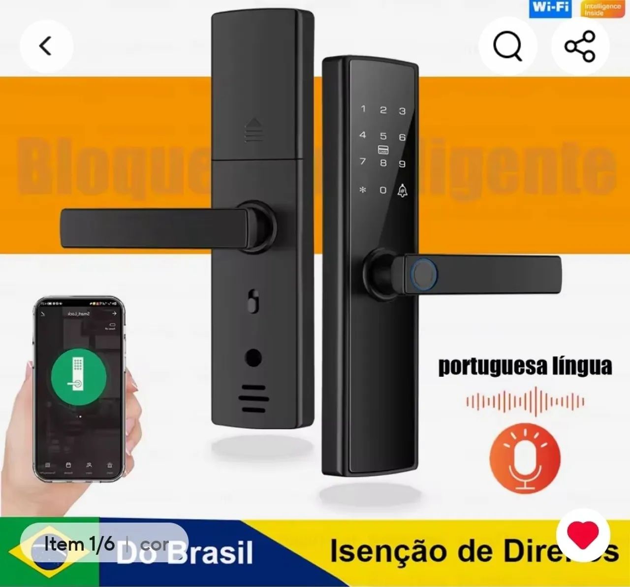 Fechadura Digital Inteligente com Wi-Fi e Biometria