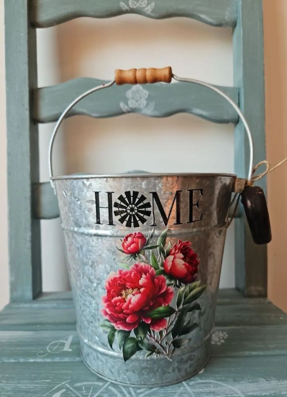 Cachepot balde decorado - Foto 4