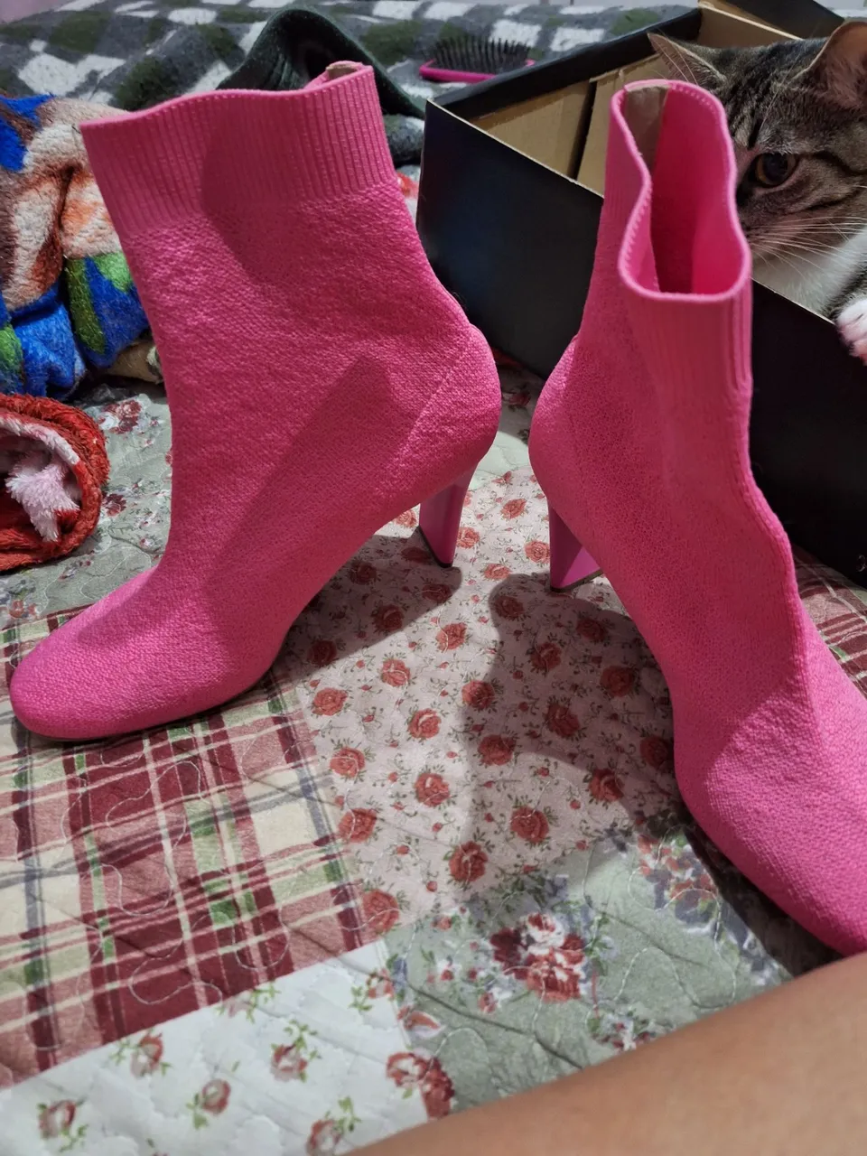 Bota rosa pink de salto