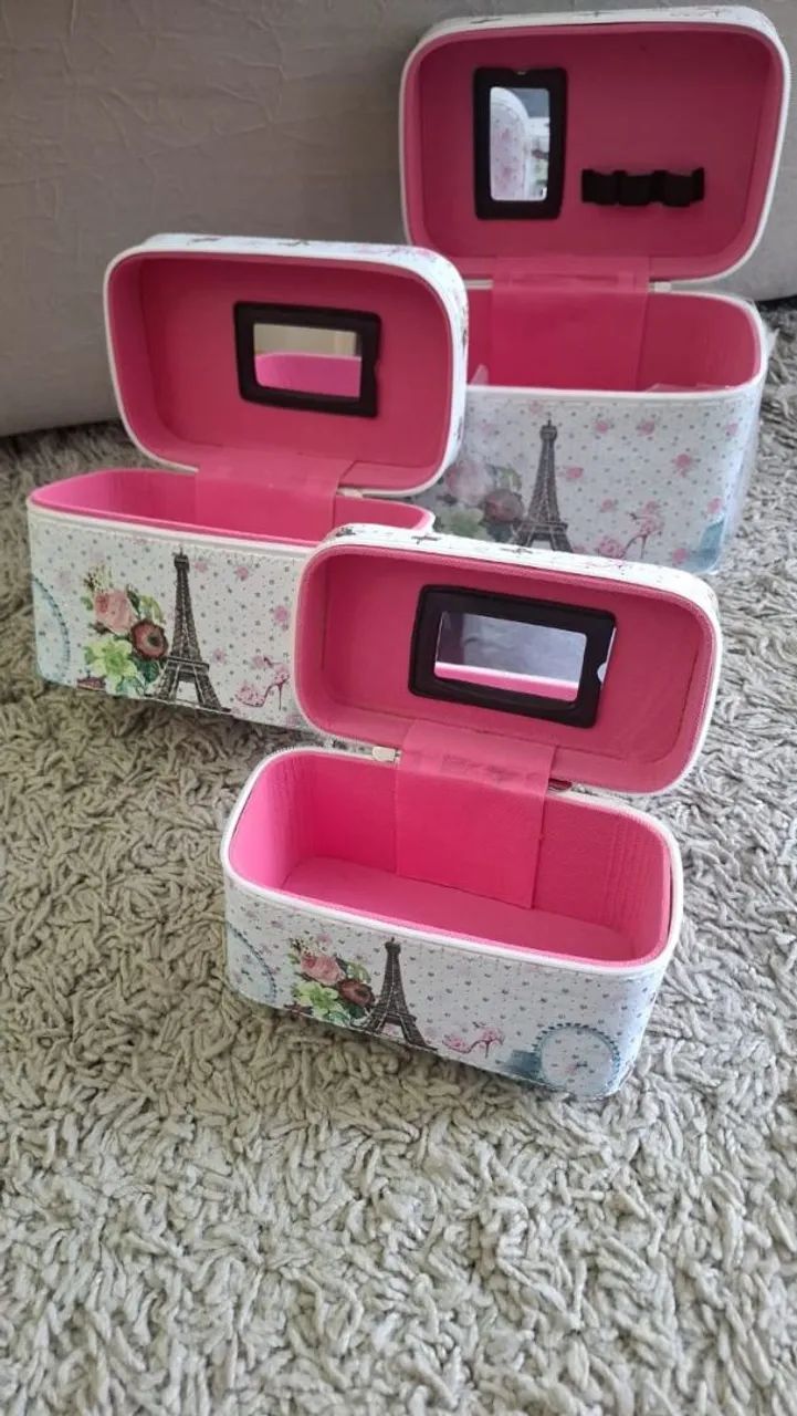 Conjunto 3 necesseir, maleta organizadora ou de maquiagem - Foto 2