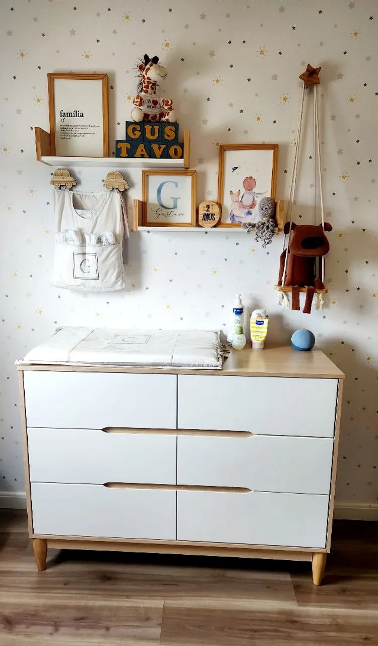 Cômoda de bebê - Branco - 6 gavetas
