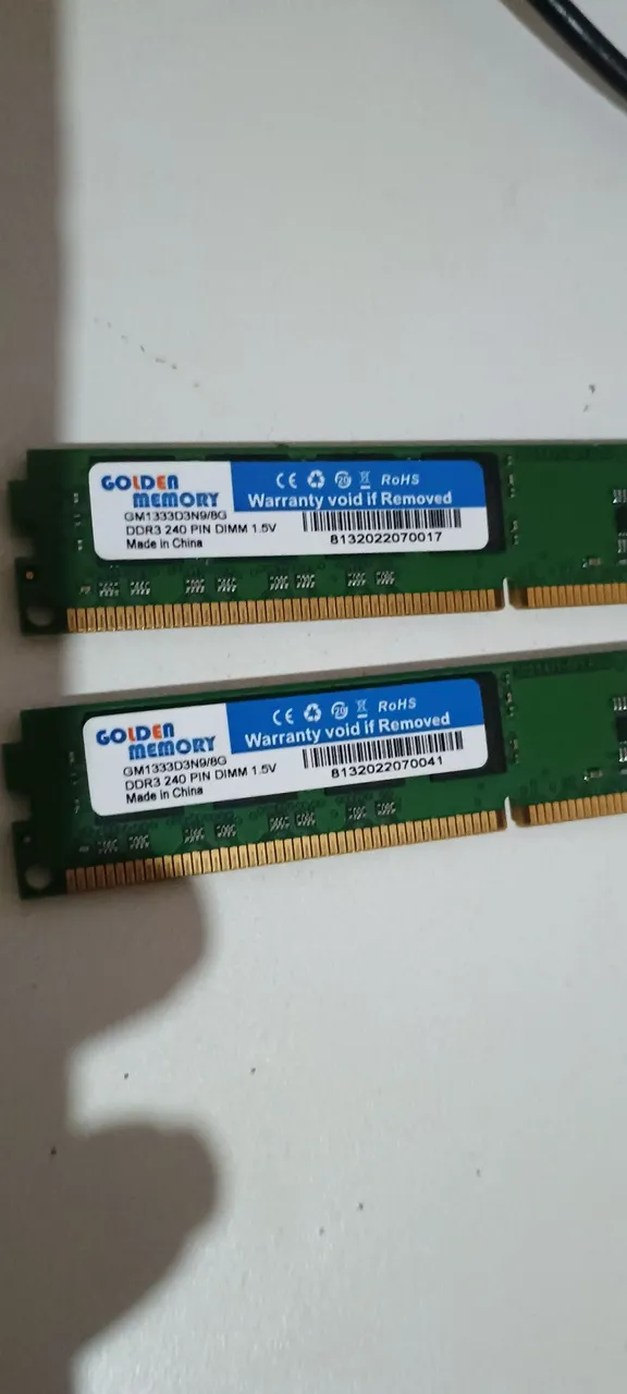 Memória RAM DDR3 8GB Golden Memory