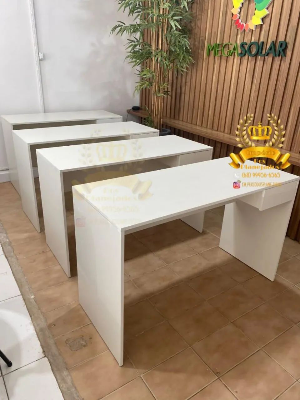 Mesa de Escritório Branca - Nova