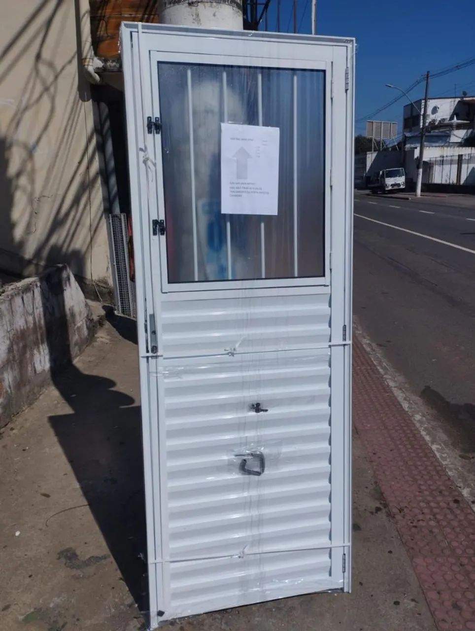 White Aluminum Door with Glass and Grille - Limited-time Promotion.