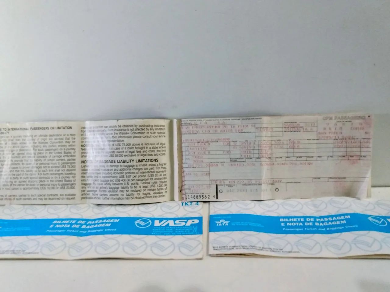 Bilhetes Antigo da Vasp e Varig+ Calçadeira da Vasp  - Foto 2