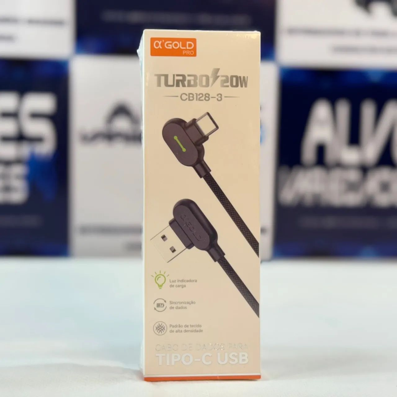 Cabo turbo USB Lightning ou tipo c 