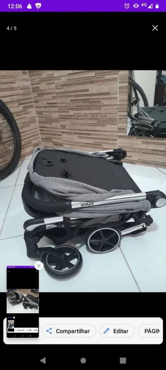 Carrinho de Bebê Dobrável + bebê conforto  - Foto 2