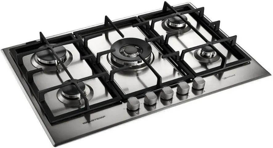 Cooktop 5 Bocas Brastemp Gourmand Bdk75d Inox 220v