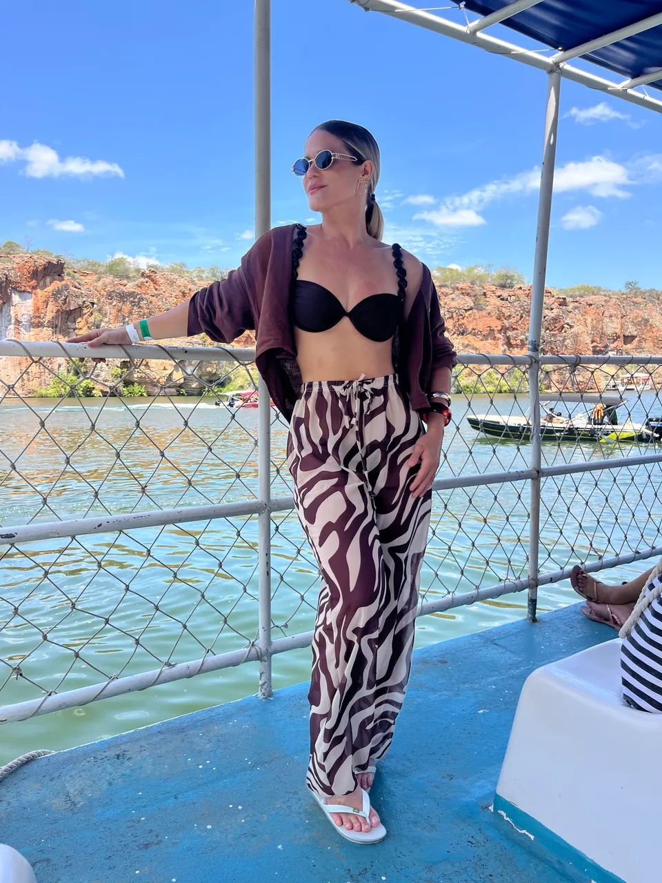 Calça pantalona praia 