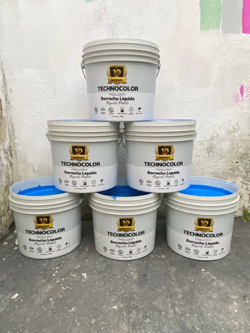 Tintas emborrachada premium impermeável balde contém 16 litros  - Foto 3