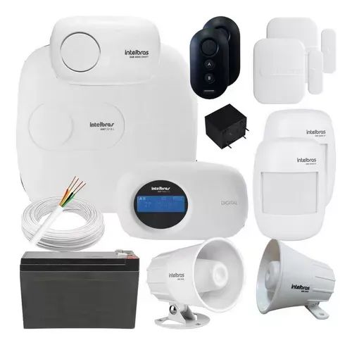 Alarme Intelbras Completo Sem Fio Central Amt 2018e 4 Sensor
