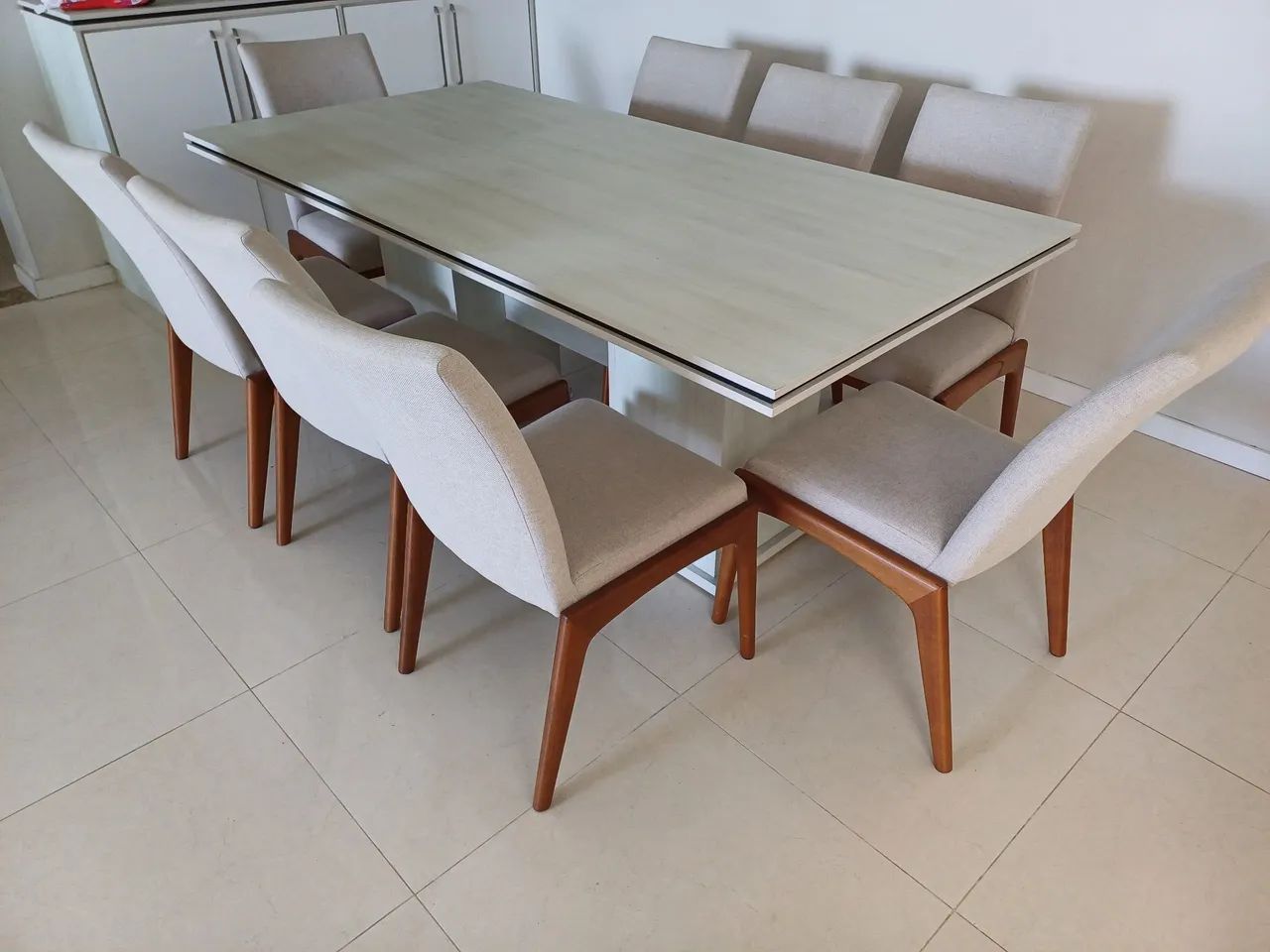 Conjunto de Mesa de Jantar 2×1mt com 8 Cadeiras - Foto 3
