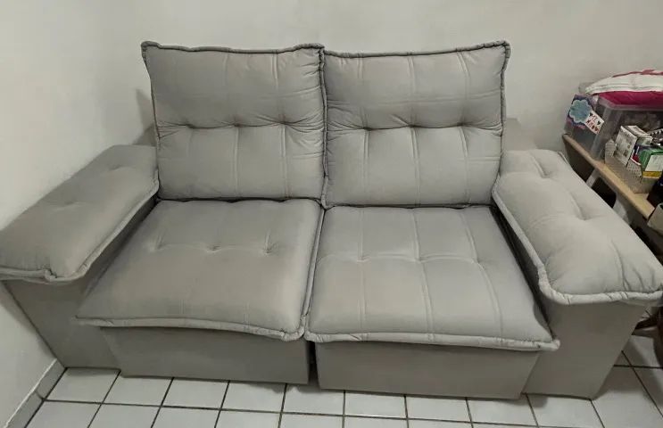 Sofá reclinável com molas ensacadas