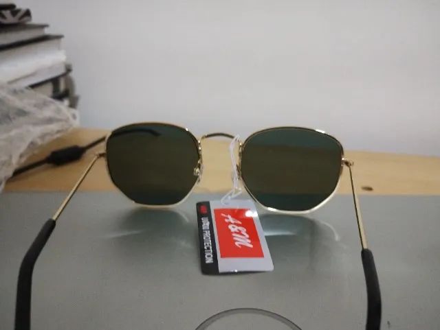 Oculos Sol Hexagonal UV400 - Lentes Verdes (Novo) - Foto 2