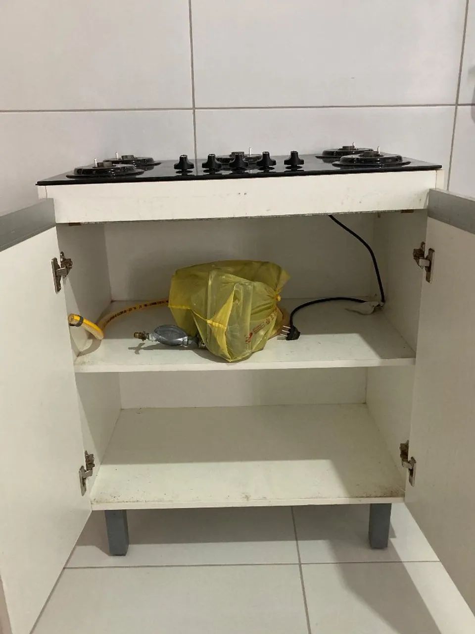 Cooktop 5 Bocas com Mesa de Vidro mais armário. Leia a descrição!