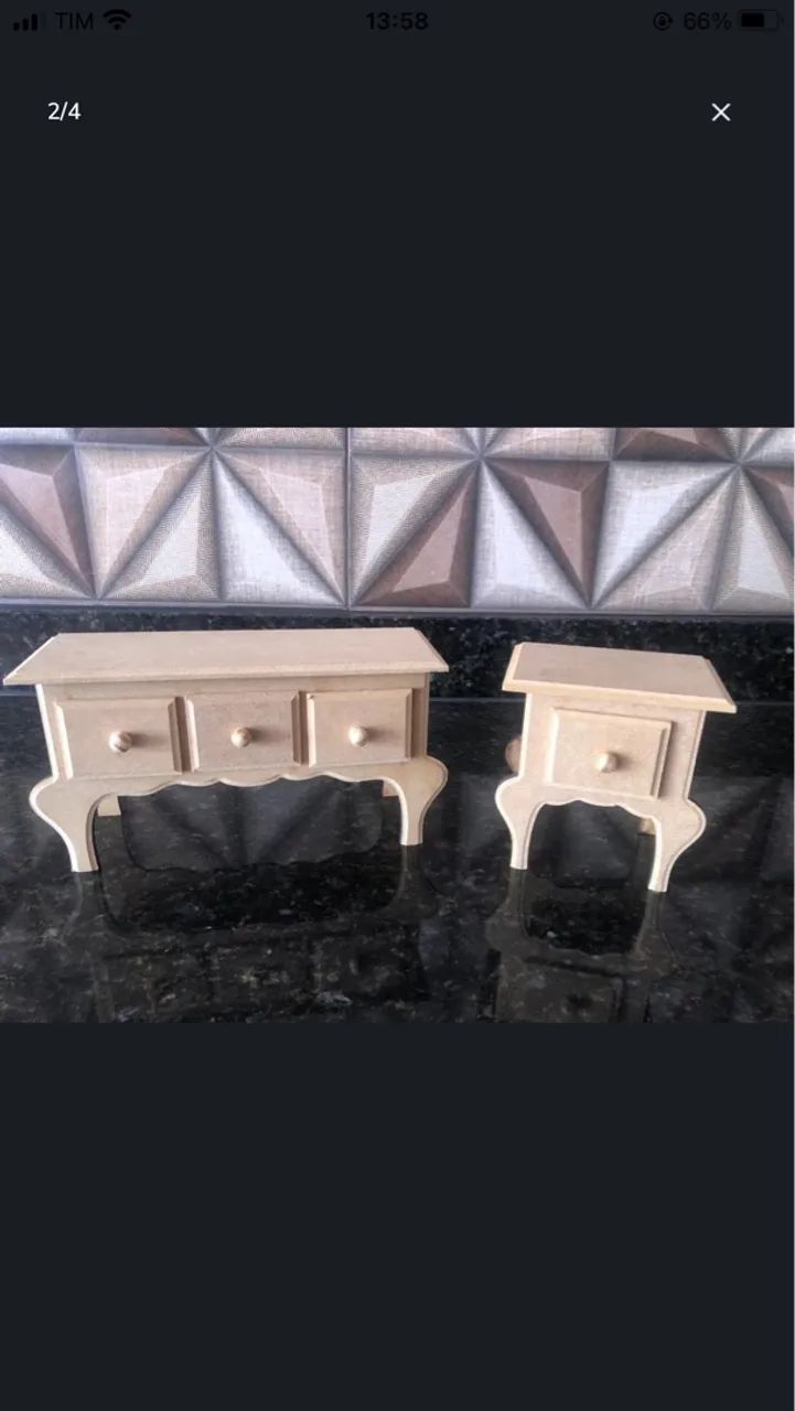 Mini cômoda de madeira para decoração mdf - porta joia  - Foto 2