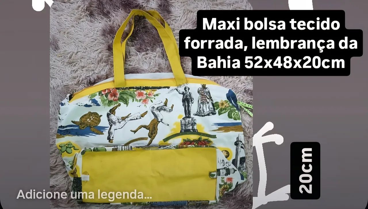Bolsa maxi em tecido lembrança