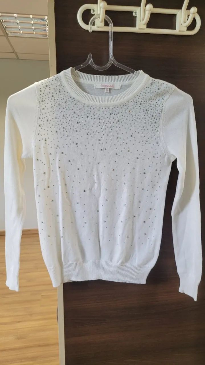blusa com pedraria tamanho 8 - Foto 3