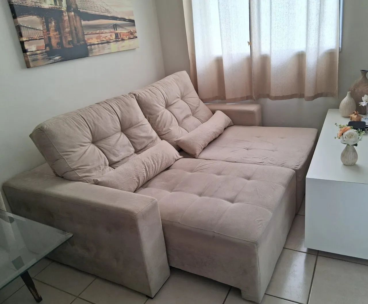 Semi-New Reclining Sofa453011469962455041