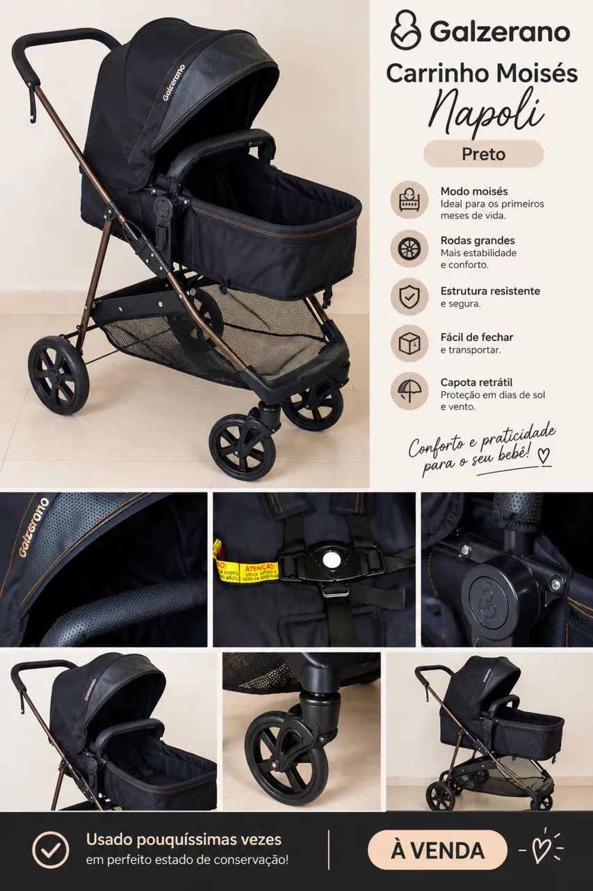Carrinho de Bebê Moisés Galzerano