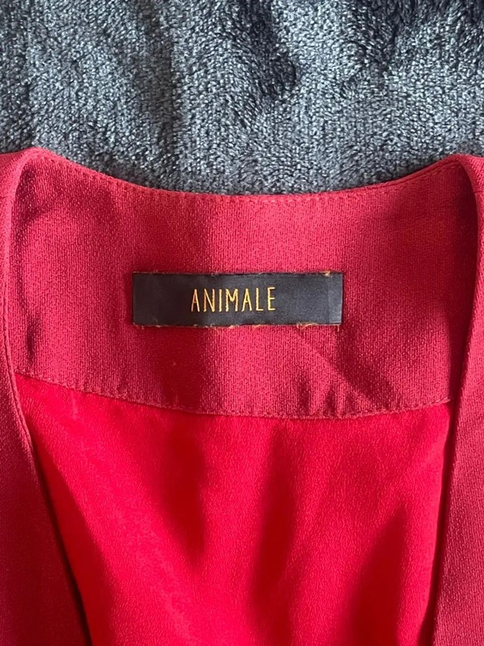 Vestido Animale Vermelho Cereja Acetinado - Tam P  - Foto 4