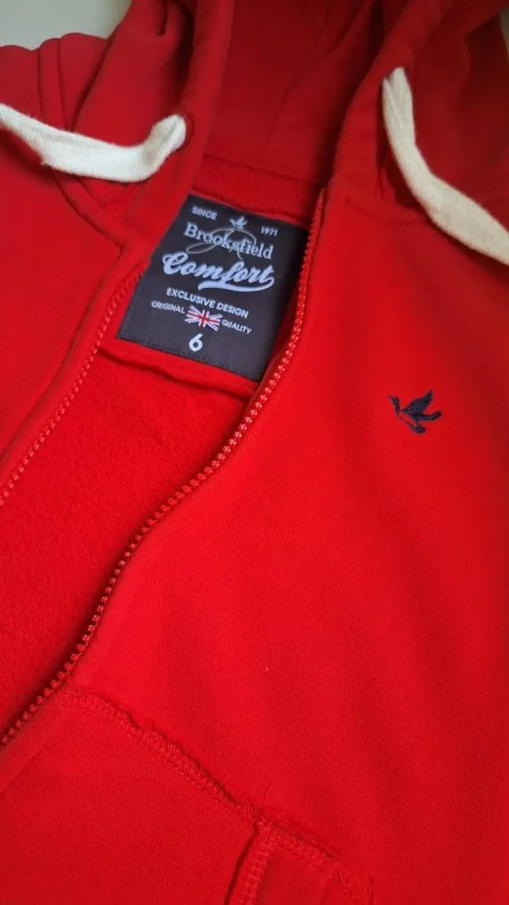 Blusa moleton infantil brooksfield original vermelha  - Foto 4