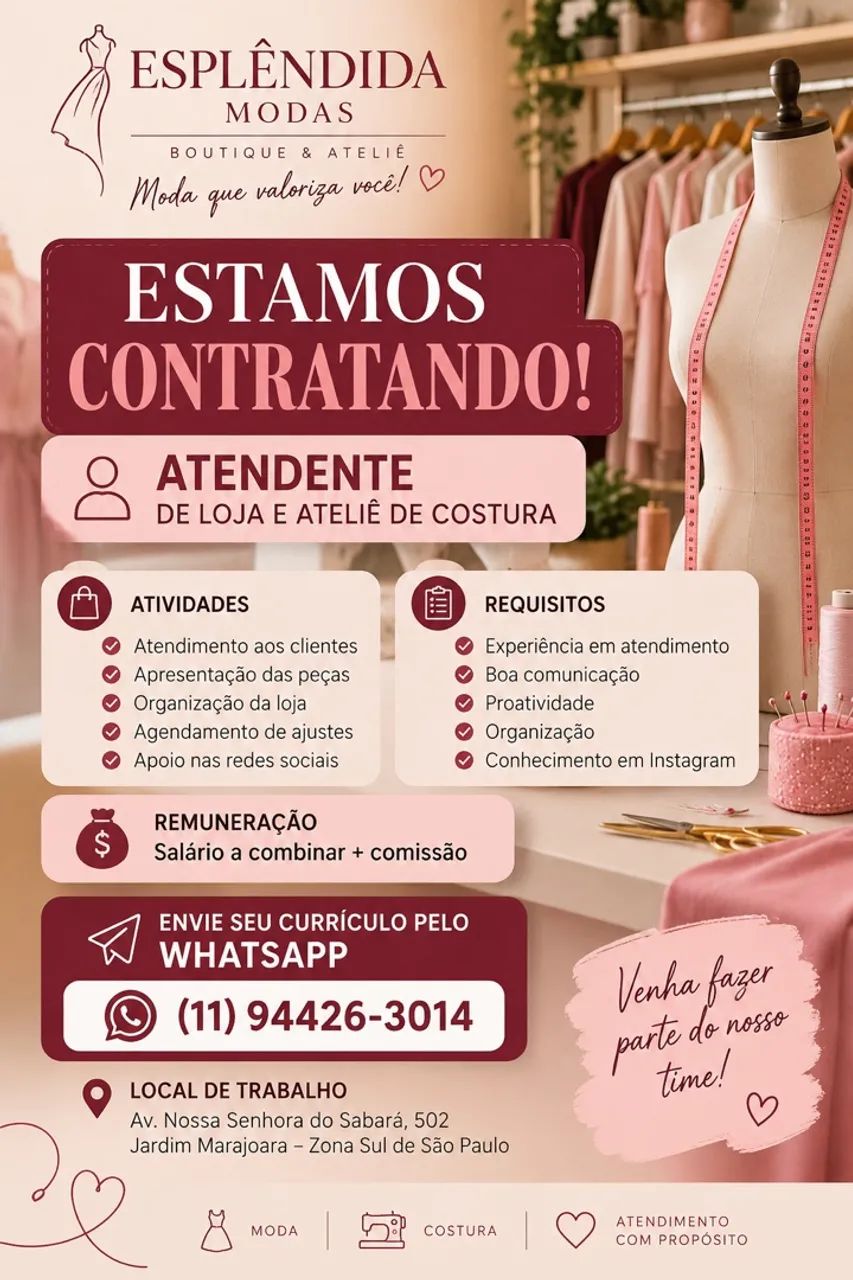 Vaga para atendente