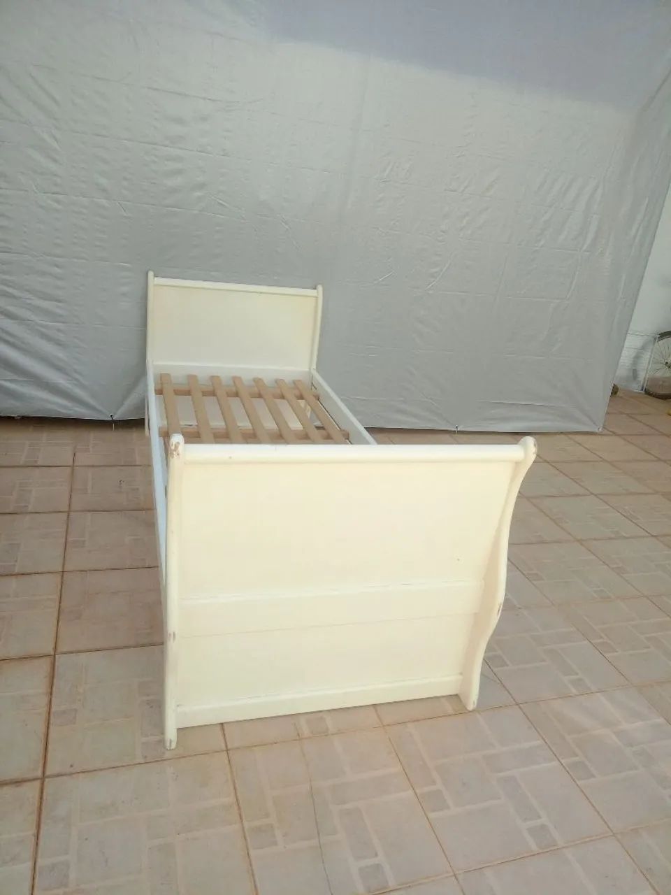 Cama Solteiro Antiga Madeira Estrutura Forte - Foto 2