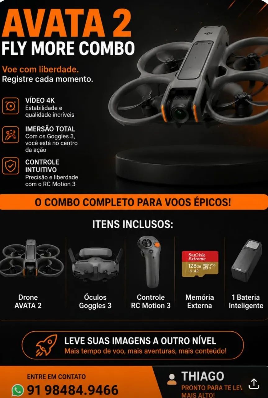 Drone AVATA 2 semi novo.
