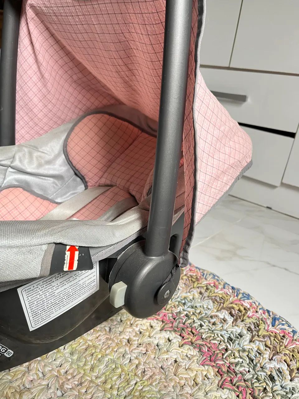 Bebê conforto Burigotto rosa com cinza  - Foto 2