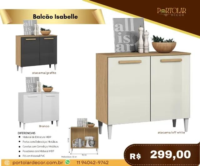 Balcão Isabelle, a pronta entrega 