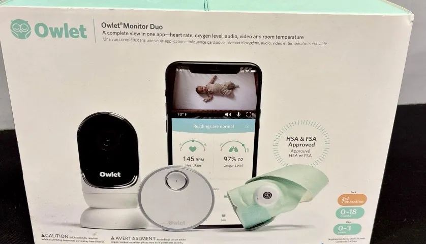 monitor de bebê owlet duo smart sock 3ª geração