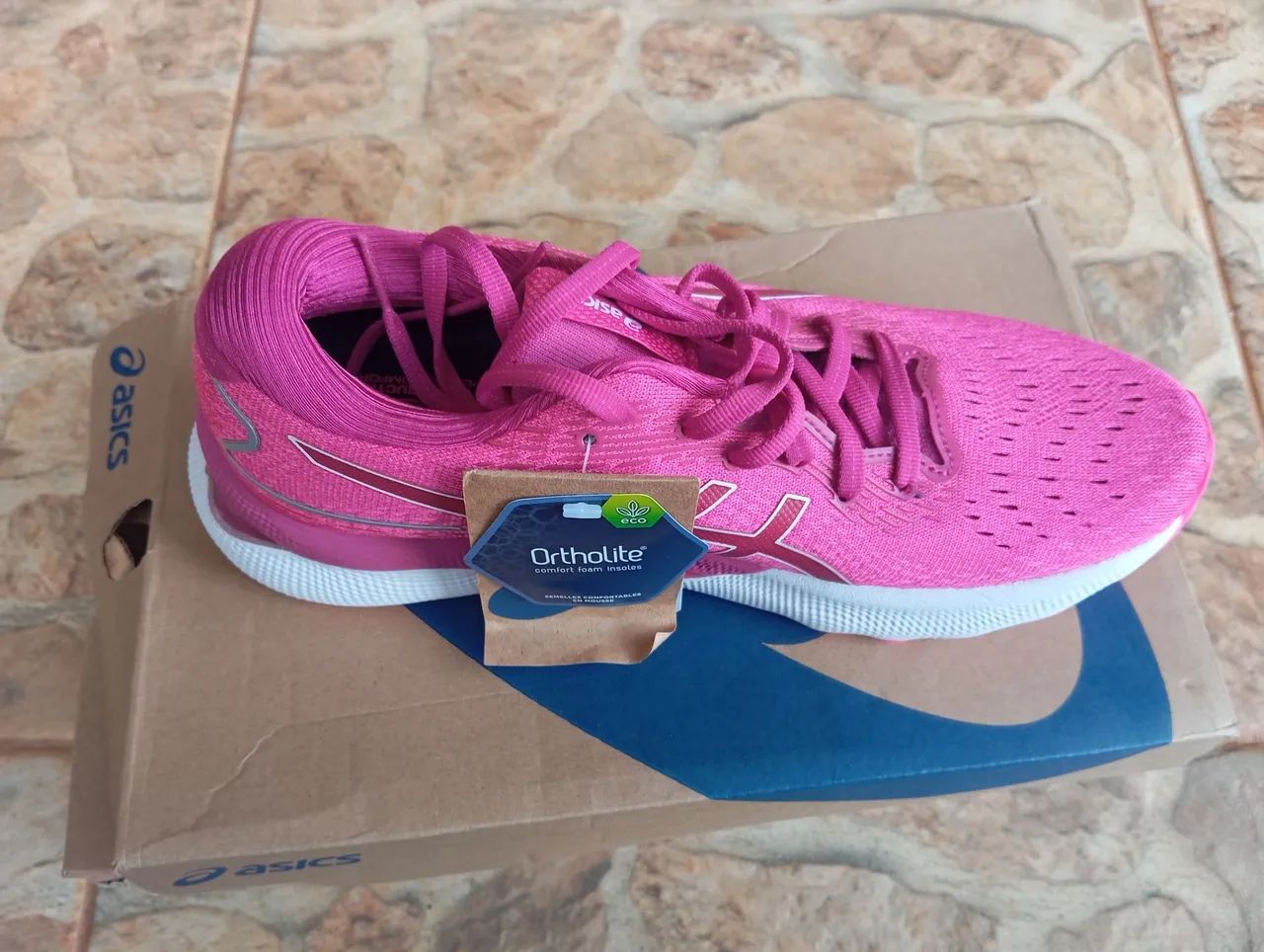 Tênis Asics gel nimbus 24 fuchsia red white 