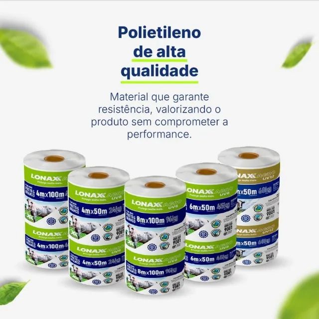 Lona Dupla Face para Silagem 4x50m Preta e Branca Lonax Agro 100 Micras Ant UV 20kg - Foto 4
