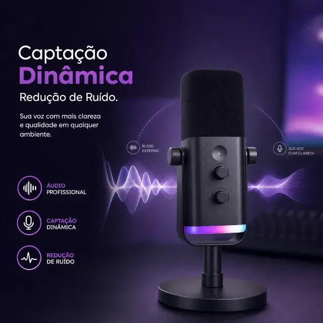 Microfone FIFINE AM8 RGB USB/XLR - Foto 4