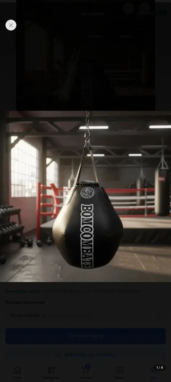 saco de pancada pera Bom Combat - Boxe - Foto 3
