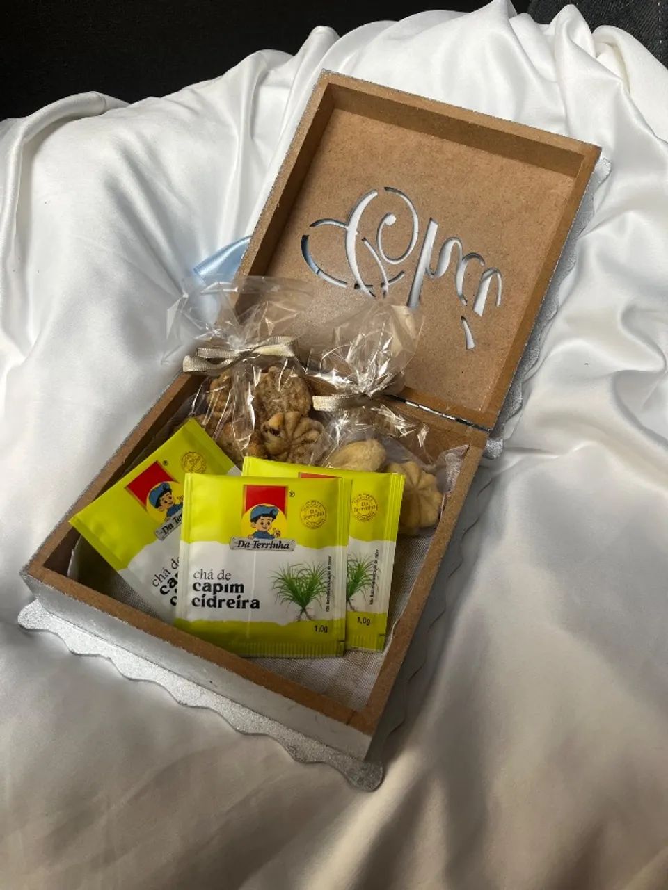 Lembrancinha - Caixa de chá com biscoitos - Foto 2