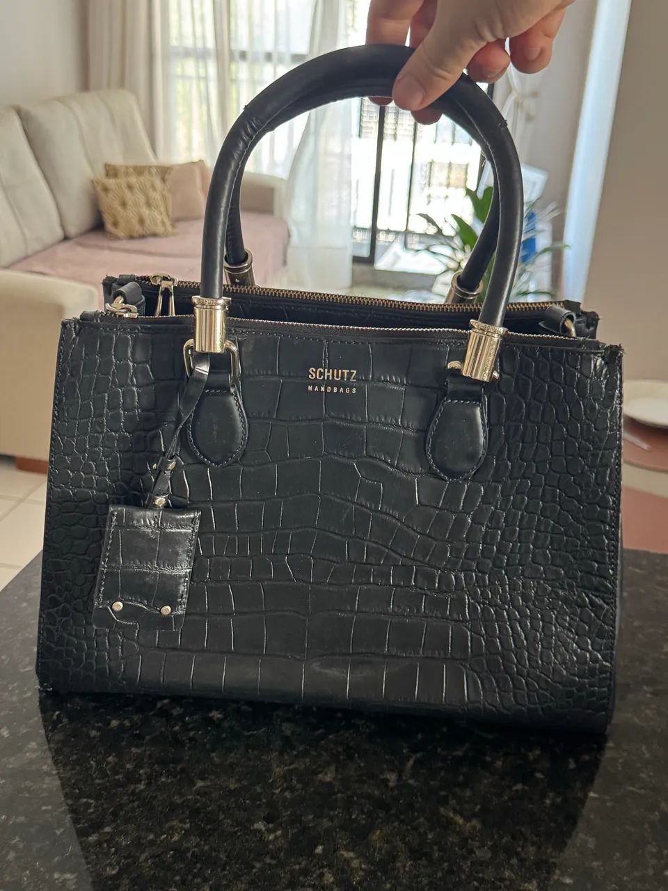 Bolsa Schutz clássica Couro Croco  - Foto 2