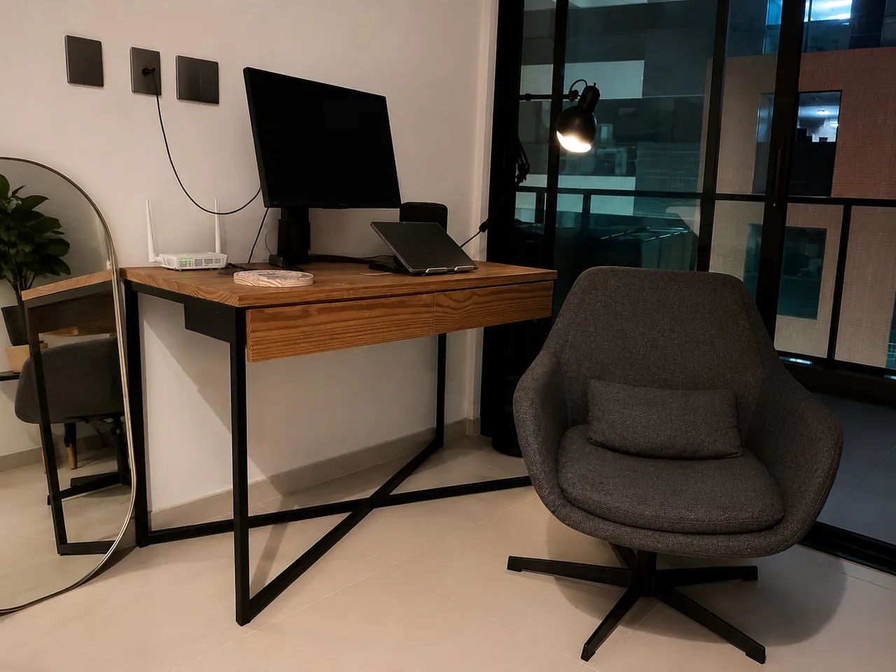 Mesa Escrivaninha Industrial - Pinus 